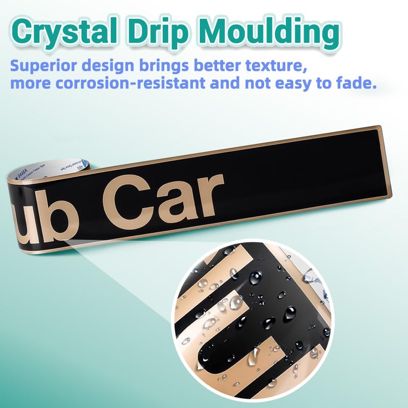 Drive-up Name Plate for Club Car Precedent, Black Gold Decal for Golf Cart 15.74"Ã—2.24" Emblem - Image 3